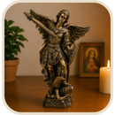 Imagem São Miguel Efeito Ouro Envelhecido 20cm - Decoração com Fé®
