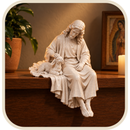 Imagem Jesus Cristo com Cordeiro 15cm - Borda Santa ®