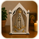 Kit Capela com Acrílico e Nossa Senhora Aparecida Marmorizada 32cm®