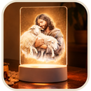 Luminária Jesus Cristo e Cordeiros - Lumifé®