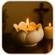 Kit 3 Suportes de Velas Flor de Lotus