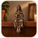 Imagem Jesus Cristo Efeito Ouro Envelhecido 15cm - Borda Santa ®