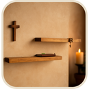 Kit 2 Prateleiras para Imagens Sacras com Suporte Invisível®