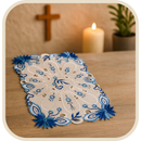 Toalha Bordada Azul Royal para Imagens Sacras®