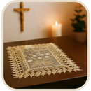 Toalha Bege Florido para Imagens Sacras®