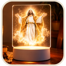 Luminária Jesus Cristo com Manto Dourado - Lumifé®