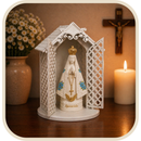 Kit Capela + Imagem Nossa Senhora Aparecida Floral 15cm®