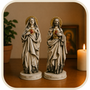 Kit Imagens Sagrado Coração de Jesus e Sagrado Coração de Maria 22cm®
