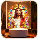 Luminária Jesus Cristo com Arco de Flores  - Lumifé®