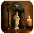 Oratório Rosas Sagradas - Marrom Tratado  - Imagens de até 22cm®