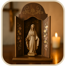 Oratório Santa Samantha - Marrom Tratado  - Imagens de até 22cm®