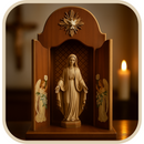 Oratório Paz Sagrada - Marrom Tratado  - Imagens de até 22cm®