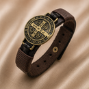 Pulseira Medalha de São Bento em Couro®
