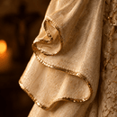 Imagem Sagrada Família Marmorizada Branca com Auréola em Resina®