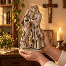 Imagem Sagrada Família Marmorizado 22cm - Decoração com Fé®