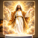 Luminária Jesus Cristo com Manto Dourado - Lumifé®