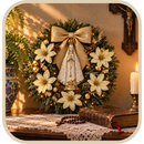 Nossa Senhora Aparecida com Florais Dourados 30cm - Santo Floral®