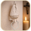 Porta Água Benta Nossa Senhora Aparecida + Terço Perolado®