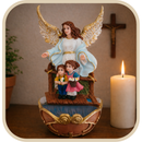 Porta Água Benta Anjo e Pastorinhos em Resina®