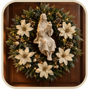 Sagrado Coração de Jesus com Florais Dourados 30cm - Santo Floral®