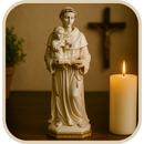 Imagem Santo Antônio Branco e Dourado 40cm - Decoração com Fé®