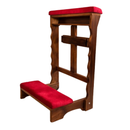 Genuflexório Dobrável em Madeira Maciça Crucifixo Esculpido®