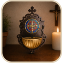 Porta Água Benta Medalha de São Bento em Bronze®