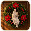 Sagrado Coração de Jesus com Florais Vermelhos 40cm - Santo Floral®