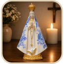 Imagem Nossa Senhora Aparecida Decoupage Azul 15cm - Decoração com Fé®