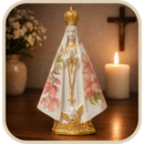 Imagem Nossa Senhora Aparecida Decoupage Rosa 15cm - Decoração com Fé®