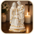 Imagem Sagrada Família Perolada 30cm - Decoração com Fé®