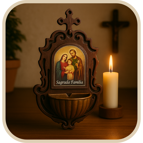 Porta Água Benta Sagrada Família em Bronze®