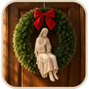 Jesus em Oração com Laço Vermelho 33cm - Santo Floral®
