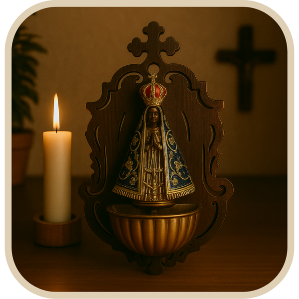 Porta Água Benta Nossa Senhora Aparecida de Bronze®