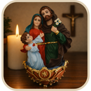 Porta Água Benta Sagrada Família Barroca em Resina®