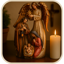 Presépio Sagrada Família e Anjo 30cm®