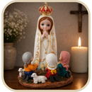 Imagem Nossa Senhora de Fátima e Pastorinhos em Resina 15cm - Pequenos Anjos®