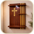 Móvel Oratório Amadeirado e Dourado com Iluminação®