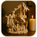 Presépio Cabana Sagrada Família Marmorizada 15cm®