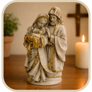 Imagem Sagrada Família 13cm Marmorizado - Decoração com Fé®