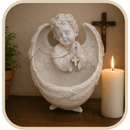 Porta Água Benta Assas Anjo da Guarda em Resina®