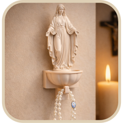 Porta Água Benta Nossa Senhora das Graças + Terço Perolado
