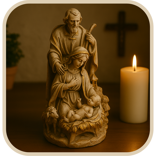 Presépio Sagrada Família Marmorizado 26cm®