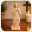 Imagem Sagrado Coração de Jesus 32cm Resina C/ Auréola - Decoração com Fé®