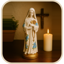 Imagem Santa Rita de Cássia Floral Azul 20cm - Decoração com Fé®