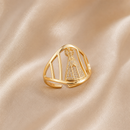 Anel Nossa Senhora Aparecida Ajustável Banhado a Ouro 18K®