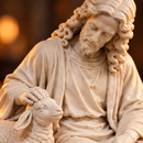 Imagem Jesus Cristo com Cordeiro 15cm - Borda Santa ®