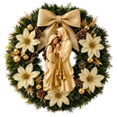 Sagrada Família com Florais Dourados 30cm - Santo Floral®