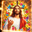 Luminária Jesus Cristo com Arco de Flores  - Lumifé®