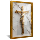 Quadro Cruz de Cristo Dourada em Mármore®